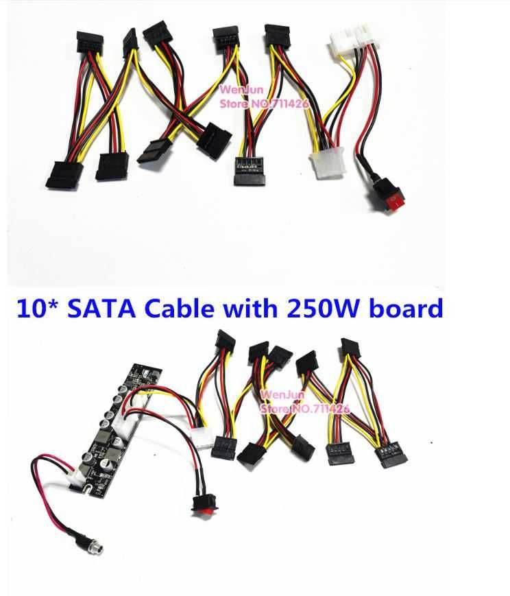 Sursa HDD externa DC 12V 250W to 10port SATA for PC server 2.5' 3.5'