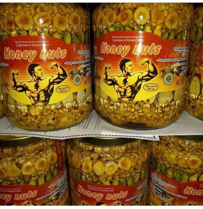 Мед с орехами Орехи в мёду Орешки в меду Геркулес Honey Nuts Семей