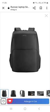 Rucsac laptop Serioux Smart Travel ST9590, rezistent la apa, port USB,