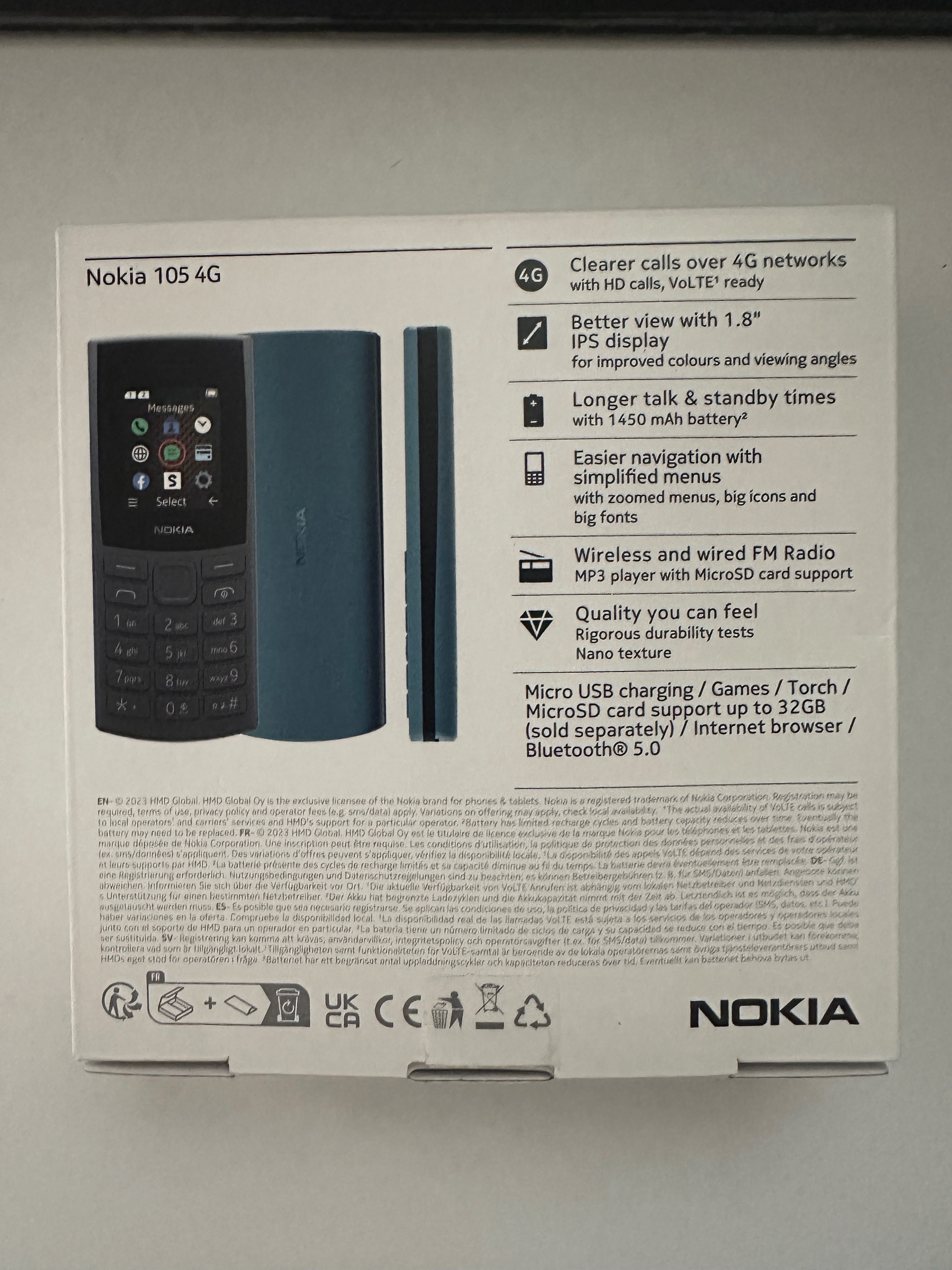 Telefon mobil Nokia 105, Dual SIM, 4G, Black