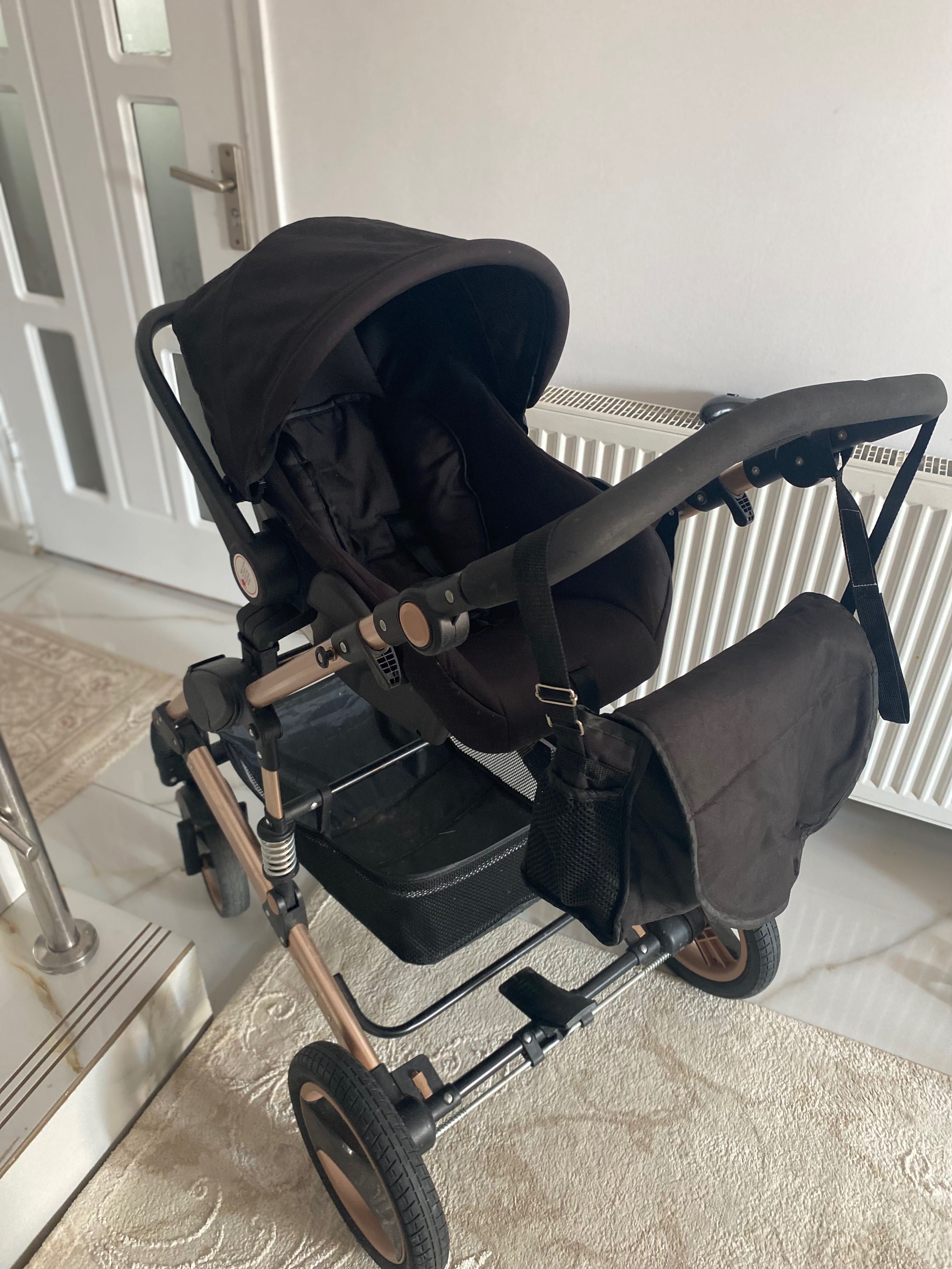 Carucioare 3 in 1 BabyDary Negre – cu Suspensii