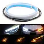 45 см 2 БРОЯ LED DRL Гъвкави Ленти за Фарове Дневни светлини с мигач