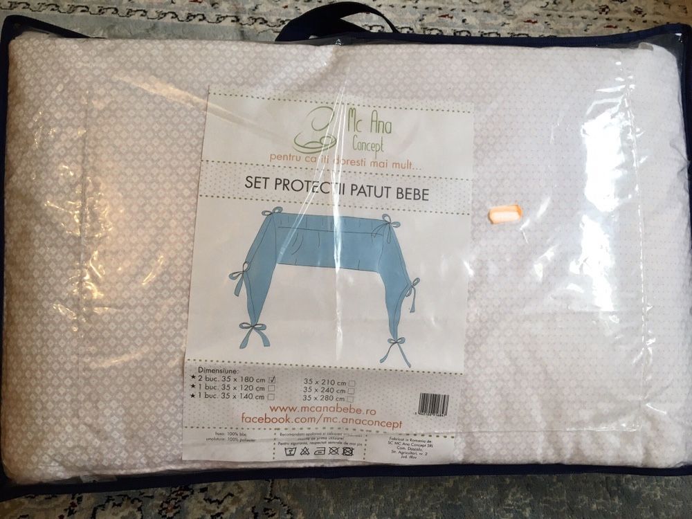 Protectie patut 100% bumbac unisex, fata/baiat copil