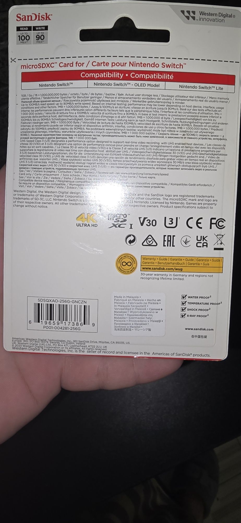 Микро CDXC Nintendo switch 256 GB