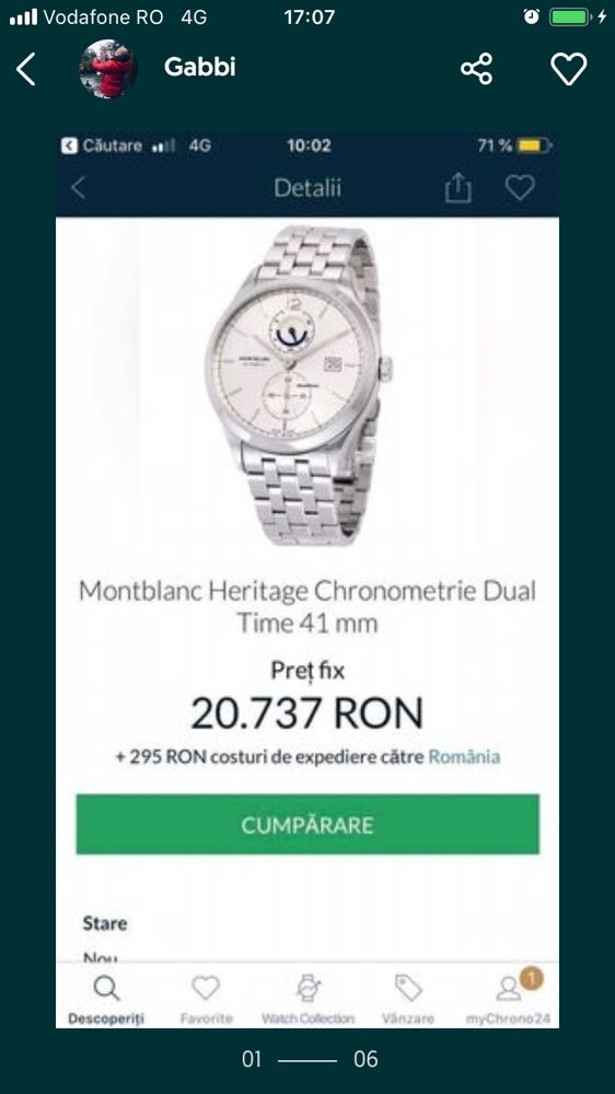 Ceas Montblanc Heritage Chronometrie dual-time 112648