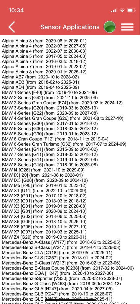 Senzori Presiune Roti BMW/Mercedes Noi A/B/CLa/Cls/EQA/GLA/GLB/GLS/GLE