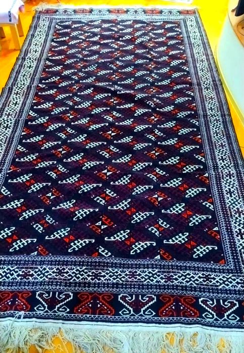 Ковер Ручная работа. Туркменский. Орнамент-ЙОМУТ. 100%шерст.