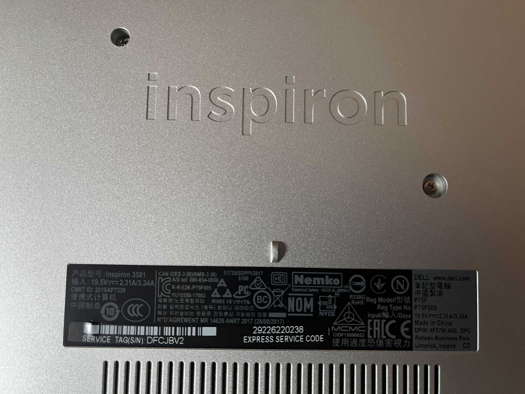 Лаптоп DELL 3581 (серия Inspiron 15 3000)