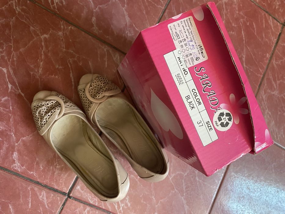 Дамски обувки от естествена кожа, номер 37, обувани за повод