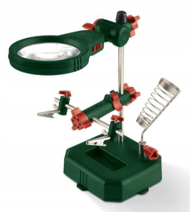 Statie de lucru lupa lumina Parkside Letcon Electronica