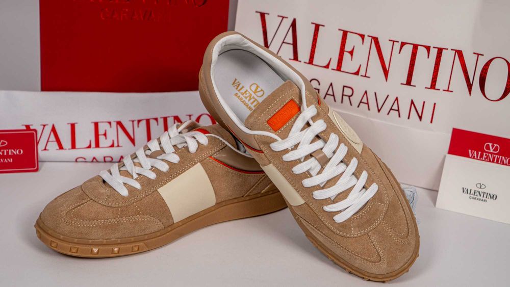 Маратонки Valentino Upvillage Low Top – Естествен Велур и NAPA Кожа