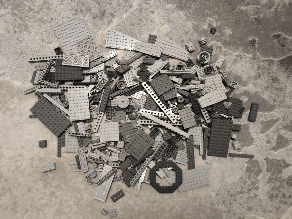 Серые детали LEGO (оригинал + китайские)