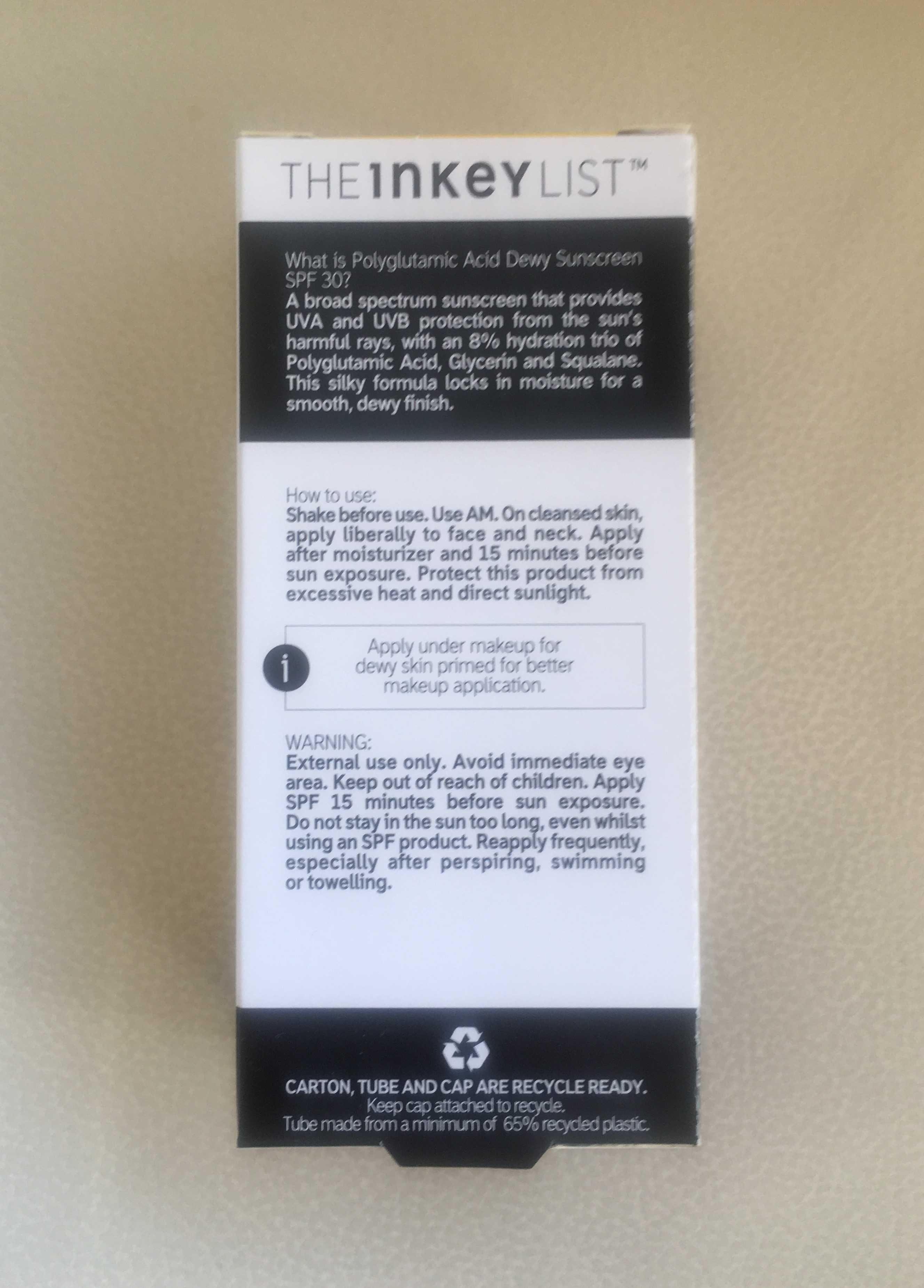 нова слънцезащита The INKEY List SPF30