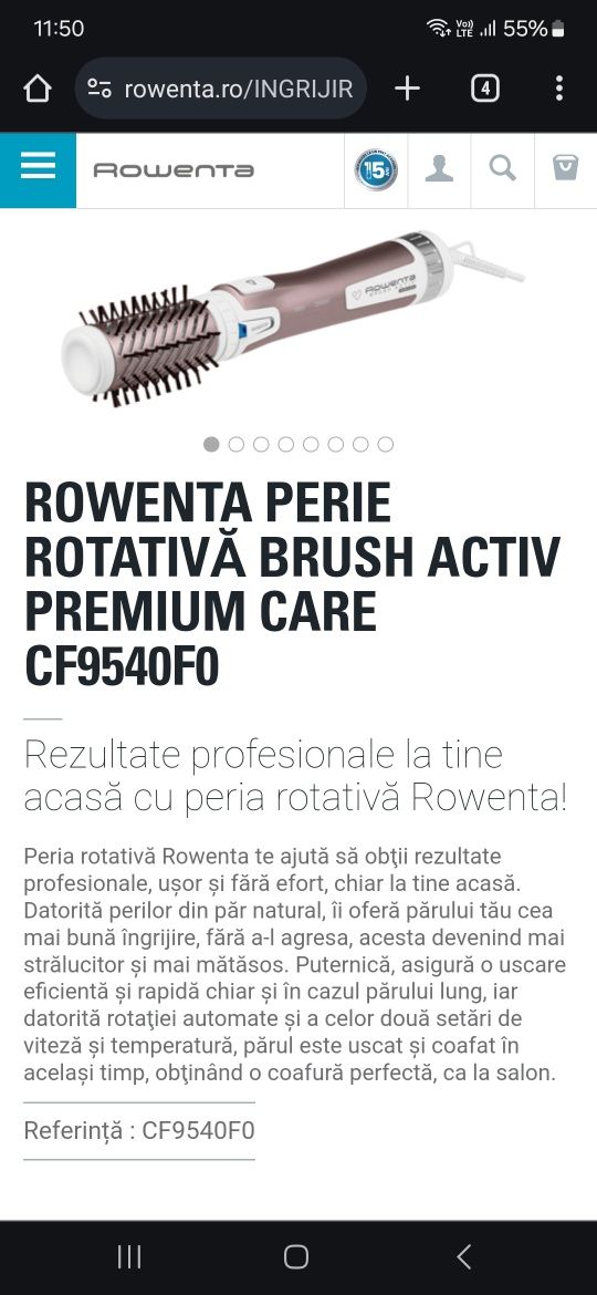 Perie rotativa de par/ uscător de par