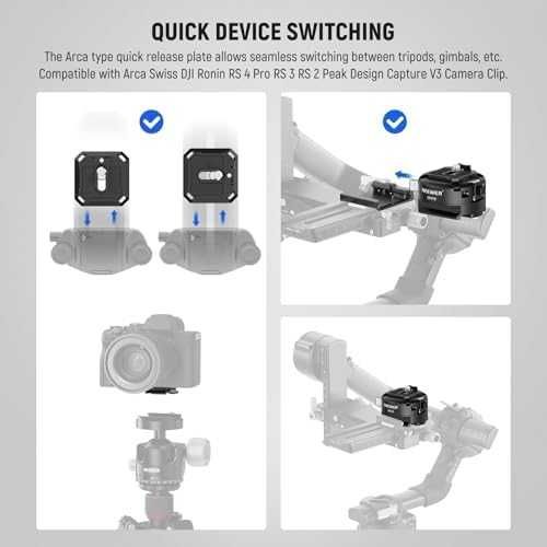 Нова Neewer GM47B QR Скоба за DJI RS Gimbal, Capture V3, Tripod Mount