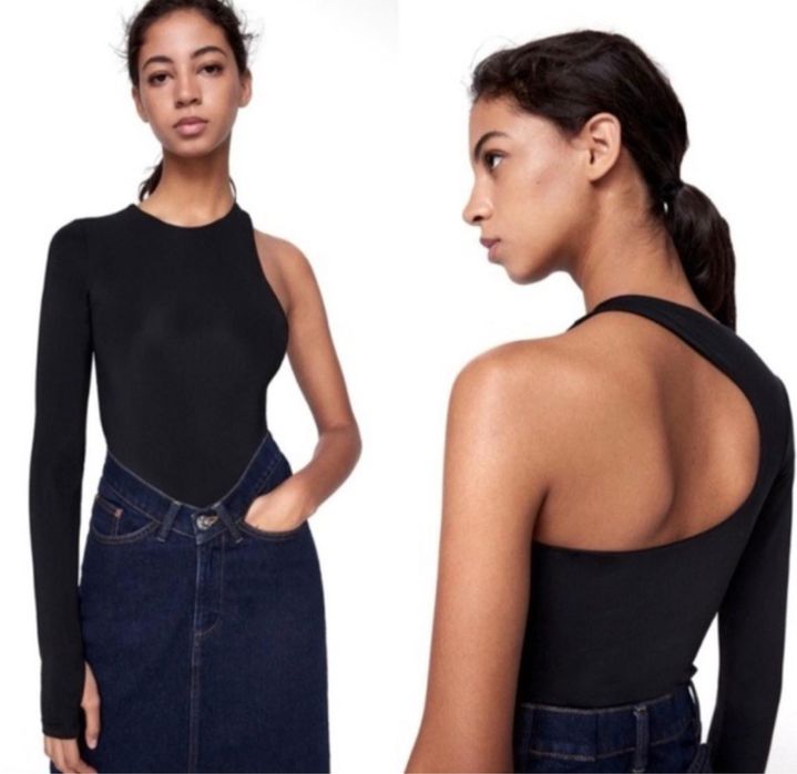 Разтегливо черно боди на Zara/Зара, размер М