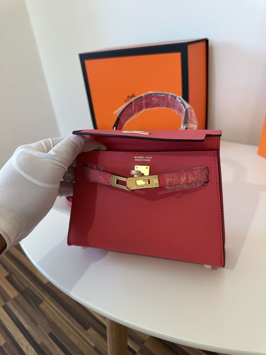 Geanta Hermes Kelly 19cm Roz
