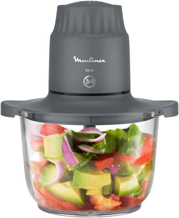 Чопър Moulinex DJ602110 3 в 1, Стъклен съд 1л., 2 Скорости, 500W