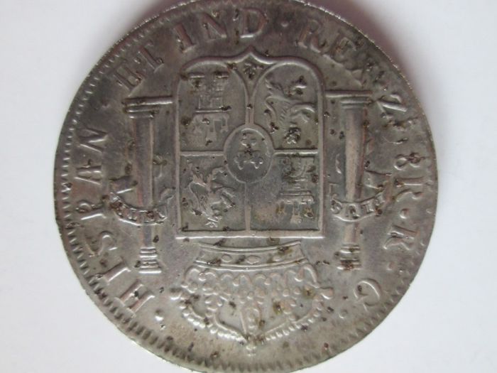 1821 Ferdin VII dei Gratia 8R, испанска сребърна монета