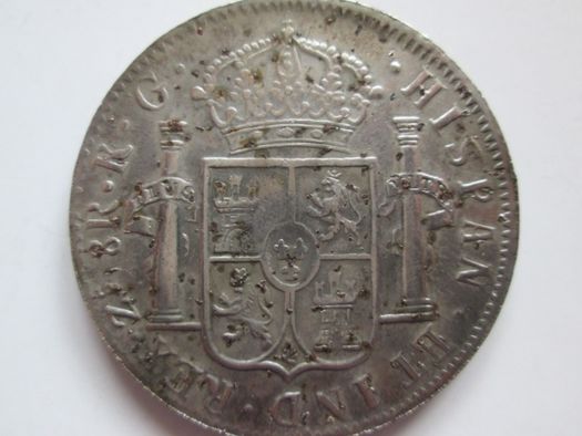 1821 Ferdin VII dei Gratia 8R, испанска сребърна монета