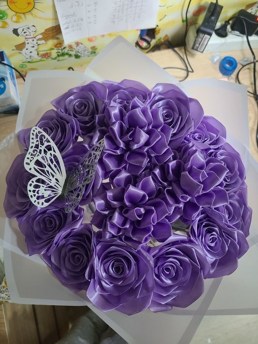 Flori satin, buchet etern