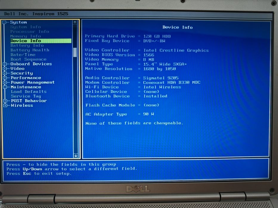 Vând laptop Dell Inspiron 1525 15.4" Intel core 2 duo, 4GB, 120GB SSD