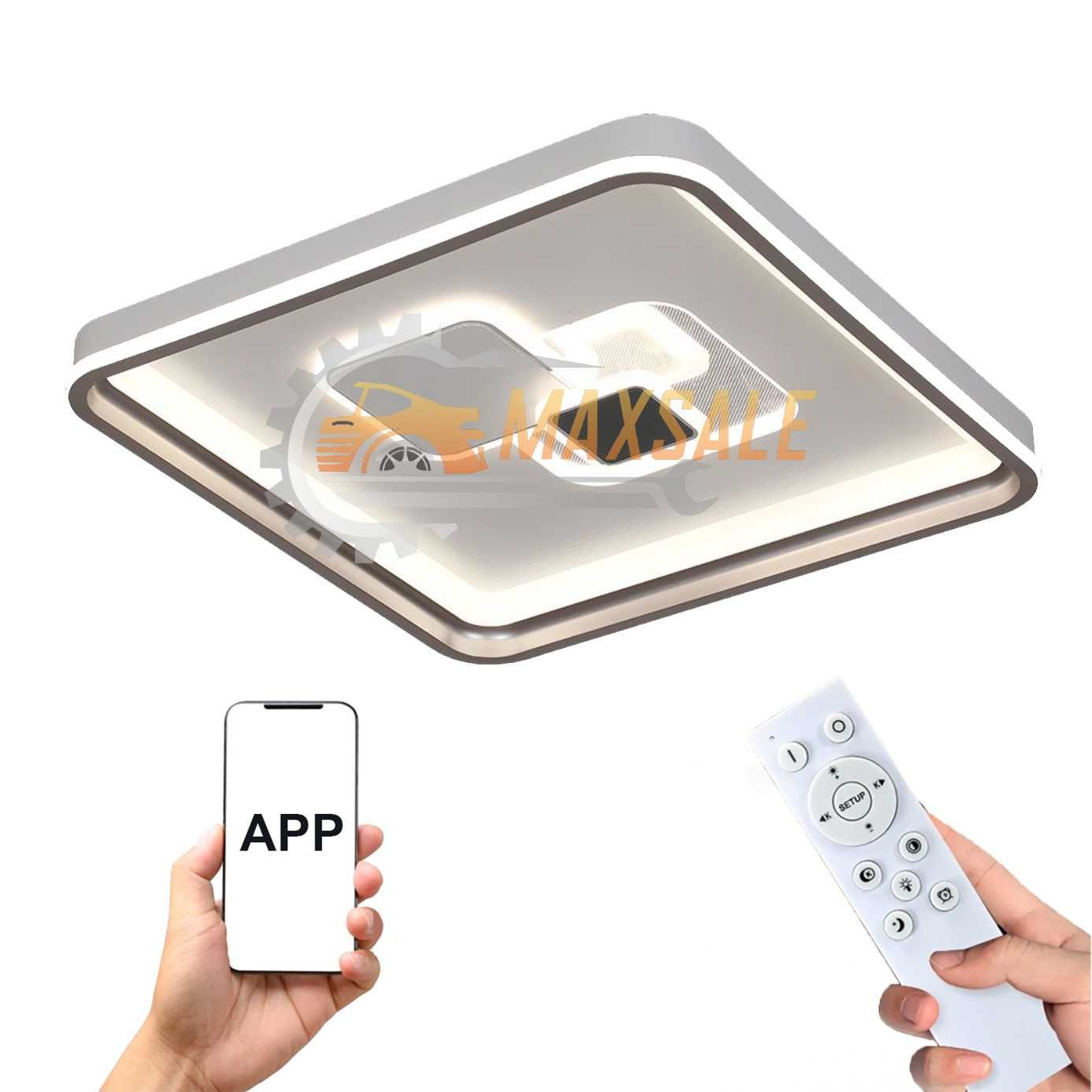 Абажур LED лампа квадрат 100W стилен дизайн за осветление мощен плафон