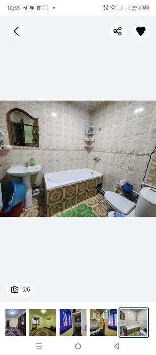 6 mikrorayonda 1 xonali kvartira ijaraga beriladi