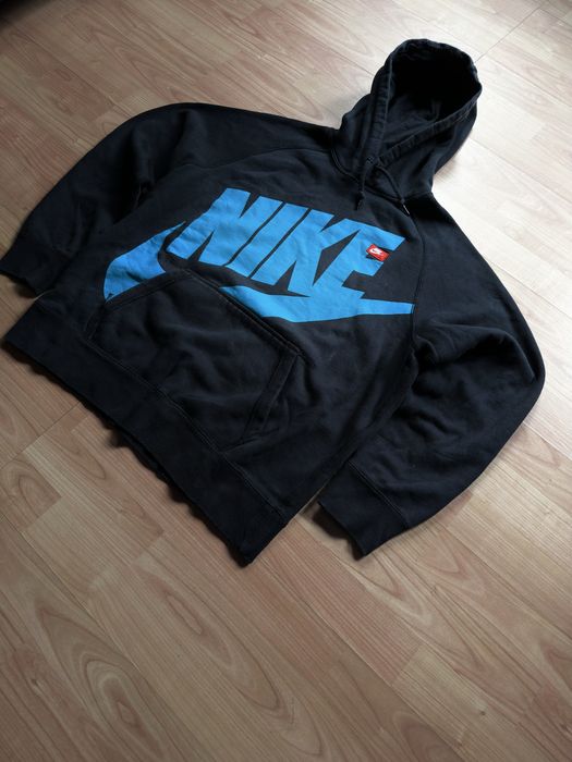 Hanorac hoodie bluza sweatshirt sweater Nike black cotton center logo