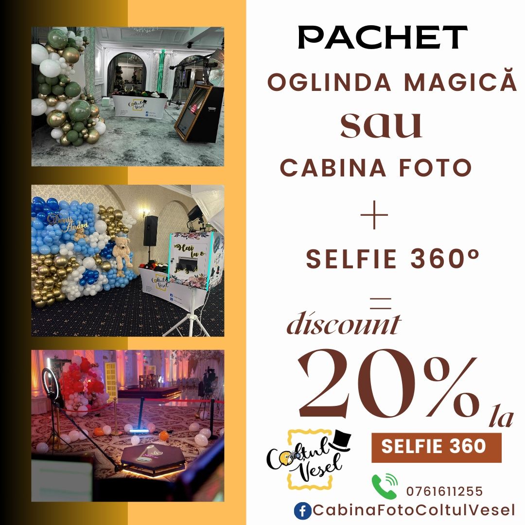 Oglindă magică / Cabină foto/Fum greu / vulcani / selfie 360