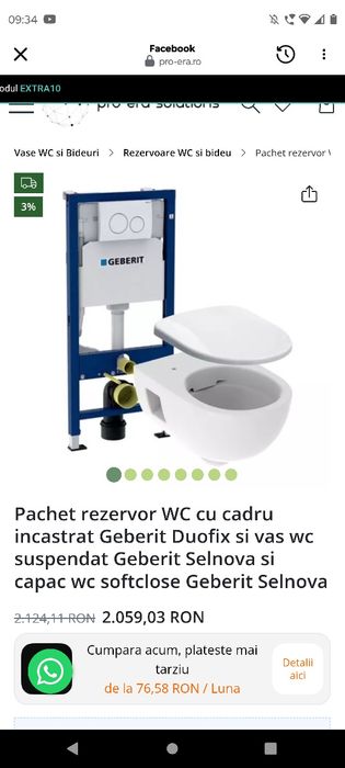 Vând pachet complet geberit