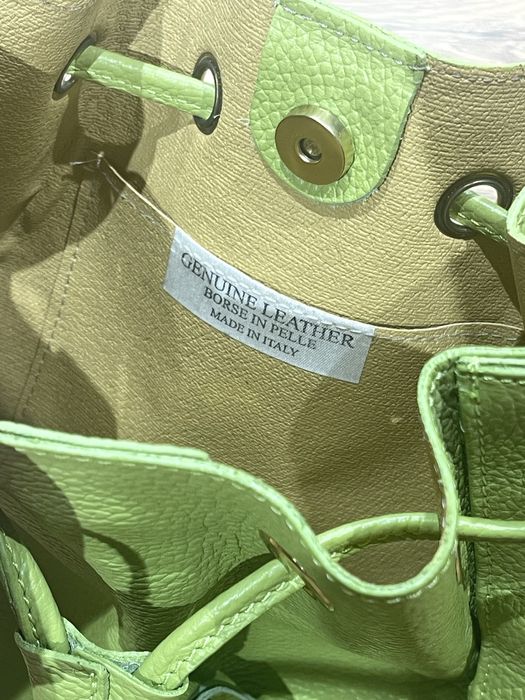 Poseta verde lime din piele naturala