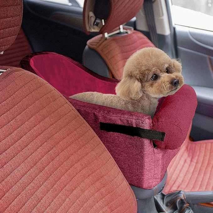 Pat caini pentru transport in masina - culoare roz - pentru cotiera