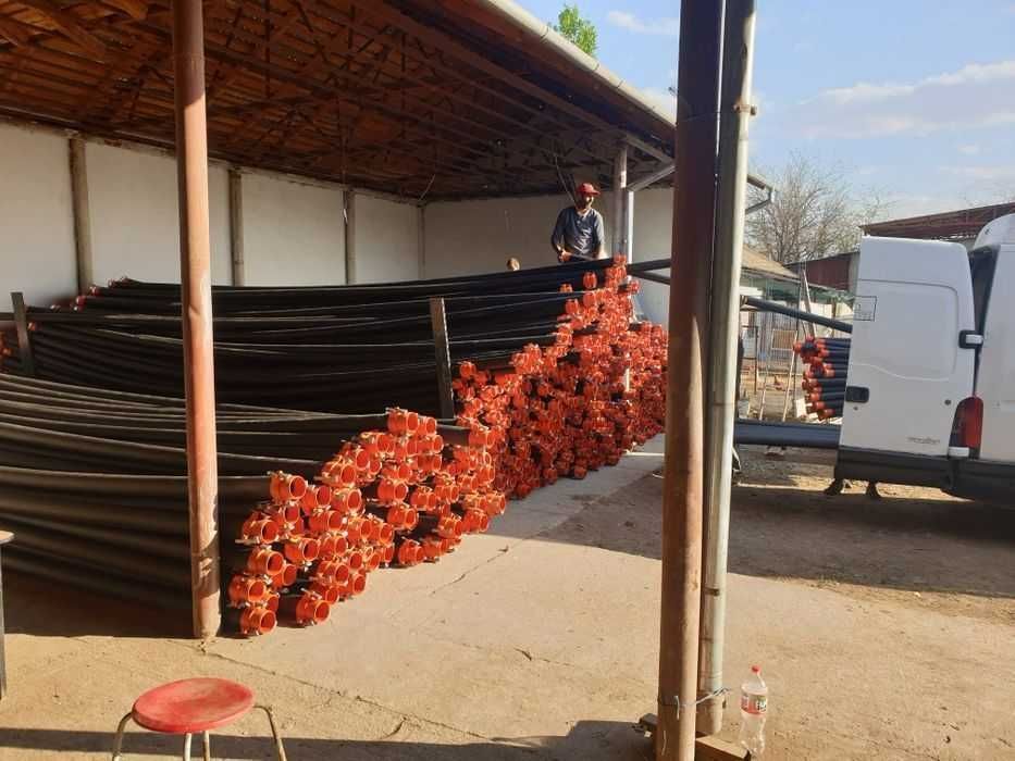 Coloana irigat (teava irigatii) plastic Φ75 - 300m COMPLETA