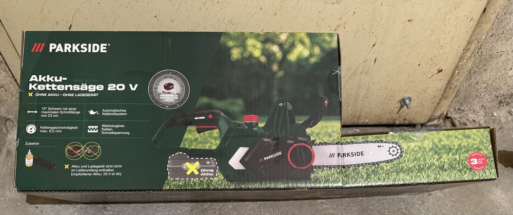 Резачка за дърва на батерия парксайд parkside x20v