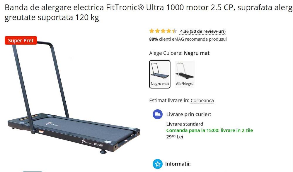 Banda de alergat electrica FitTronic® Delta 1100