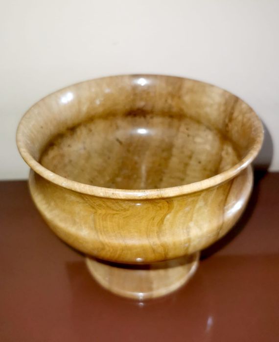 Купа бокал потир фруктиера - масивен оникс ръчно изработен Крит Гърция