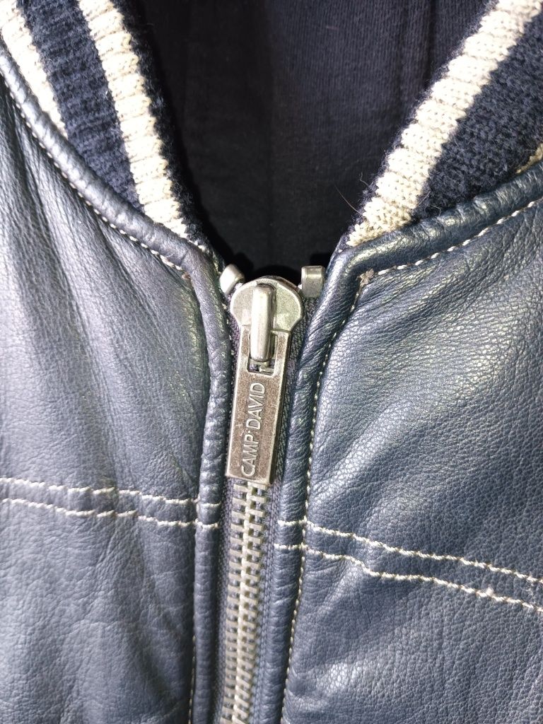 Camp David geaca din piele naturala măsura XXL slim fit