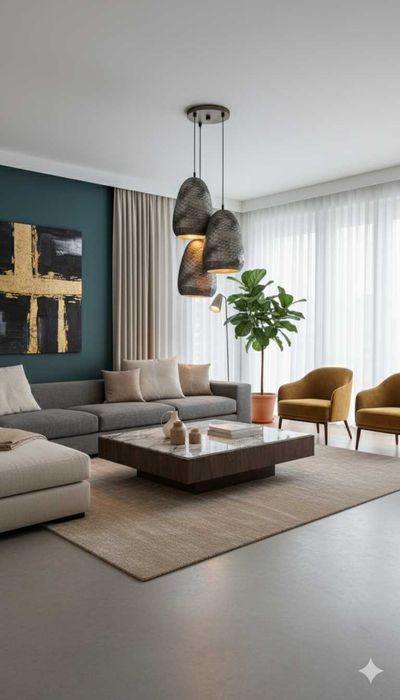 Lustră Wabi Sabi Boho din Beton Pentru casă și pentru cafenea