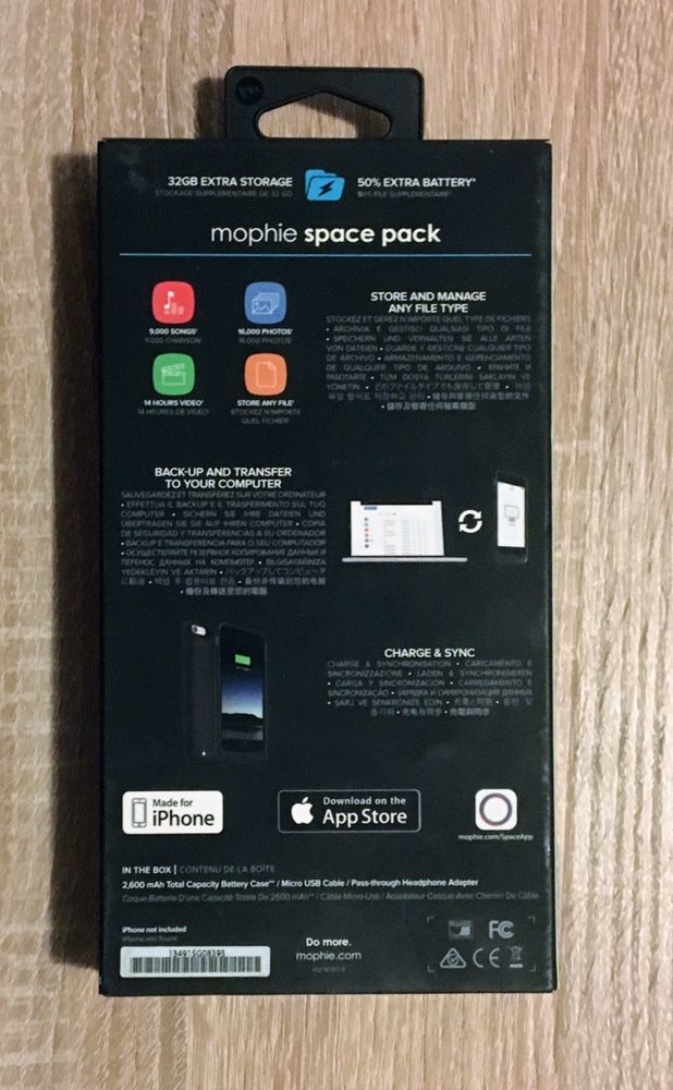 Iphone 6+/6S+Mophie Baterie Externa 2600mAh+32 Gb stocare