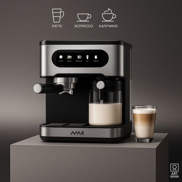 Кофеварка рожковая с молочным контейнером Blackcore