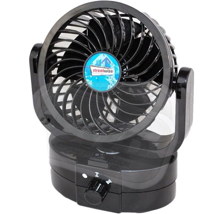 Ventilator auto Streetwize Cyclone 12V, oscilant, 16x16x11cm