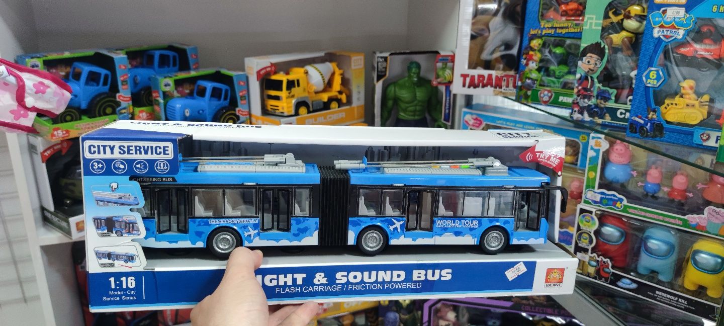 Автобус гармошка троллейбус игрушка Сити музыкальный городской транспо
