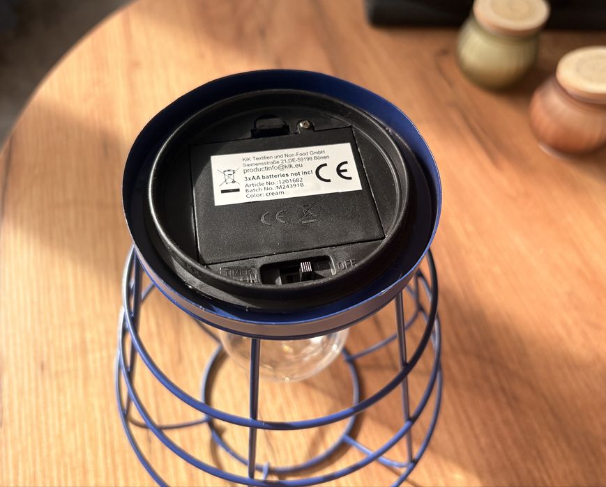 Lampa decorativa retro pe baterii Kik, tip colivie, cu lampa LED