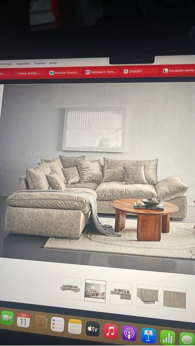 Canapea coltar catifea