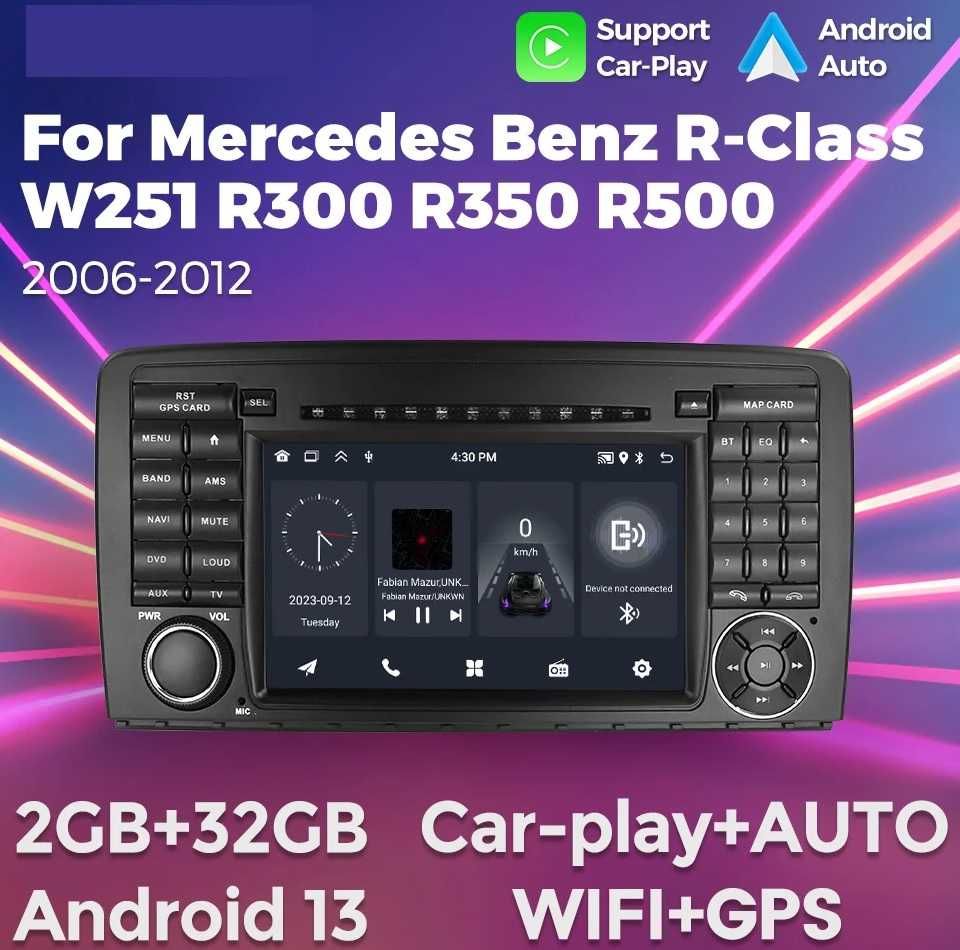 Мултимедия за Mercedes R-class R300 R350 W251 Навигация 2 DIN Android
