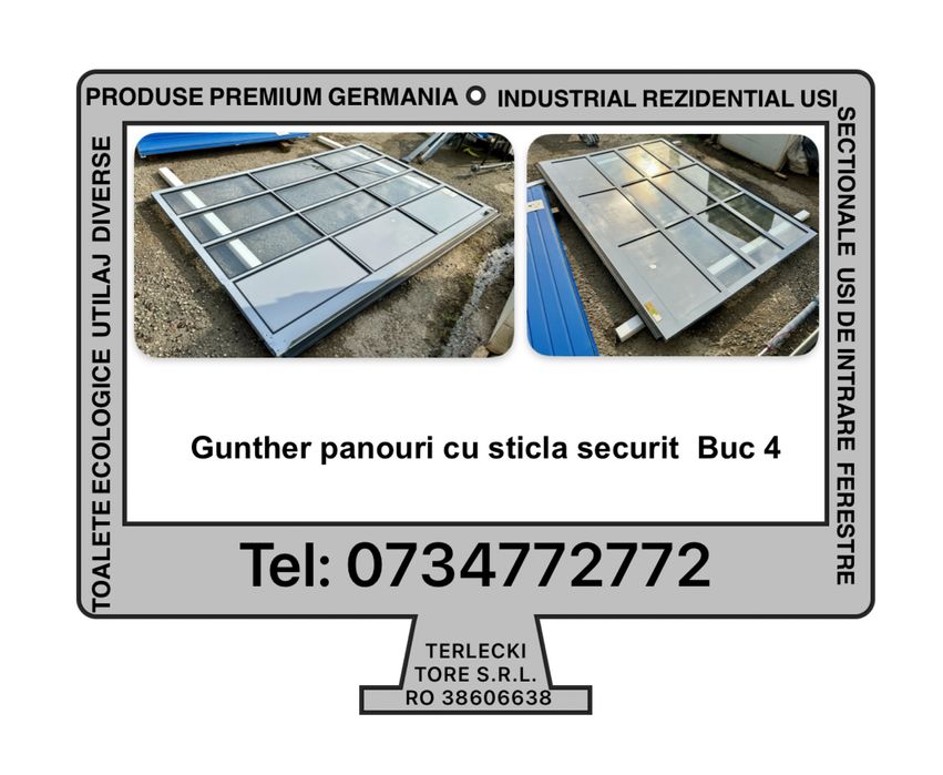 USA SECTIONALA INDUSTRIALA  poarta hala  sticla termopan H 241 X L 342