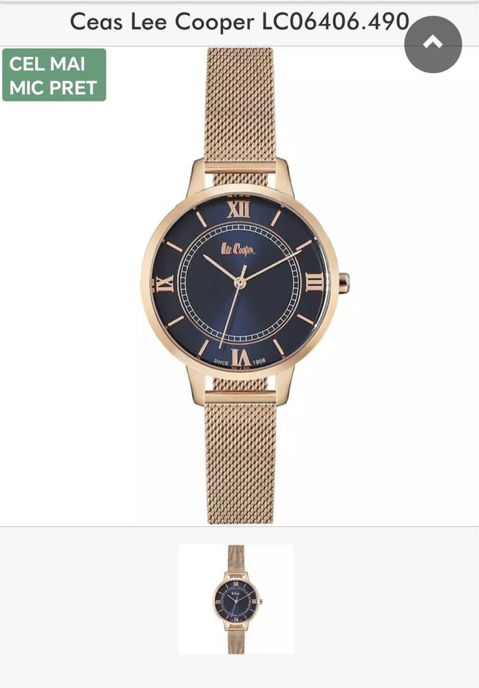 MDM vinde: Ceas Lee Cooper LC06406.490, Rose Gold.
