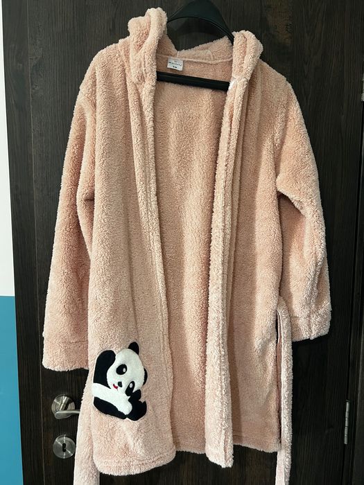 Плюшен розов халат