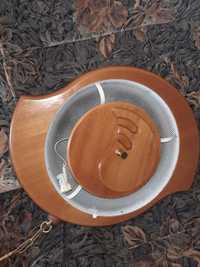 Дървен полилей, с кръгла крушка
